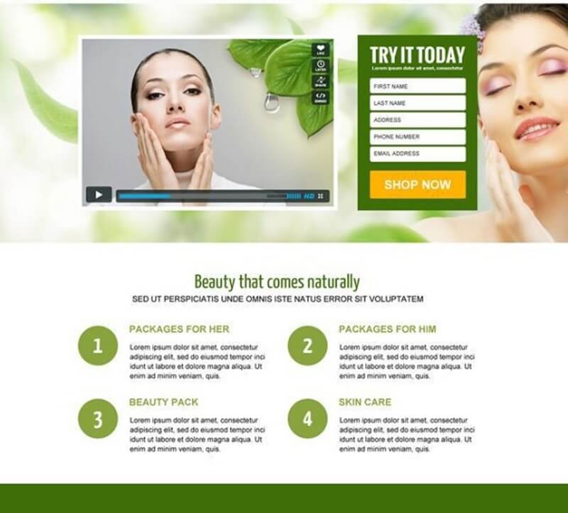 Landing page tập trung vào một sản phẩm hoặc dịch vụ duy nhất