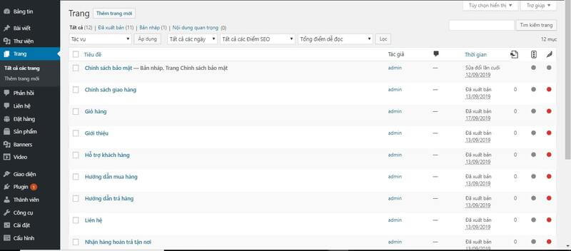 Bảng điều khiển WordPress dễ sử dụng